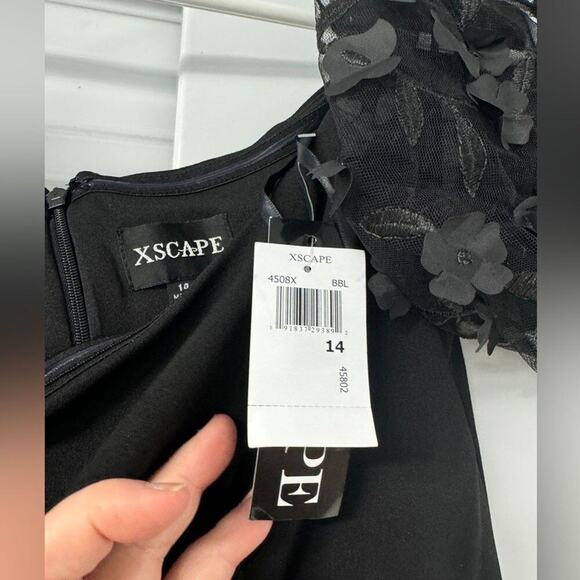 Xscape "BELLE" OFF SHOULDER SCUBA CREPE JUMPSUIT Size 14 New w/ Tag MSRP $219 - Picture 15 of 15